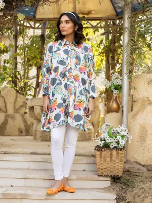 1pc Stitched Basic Printed Cotton Viscose Shirt