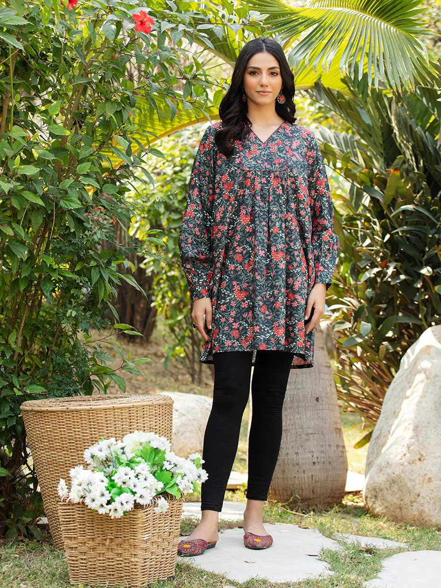 1pc-Stitched Cotton Viscose Fusion Pret