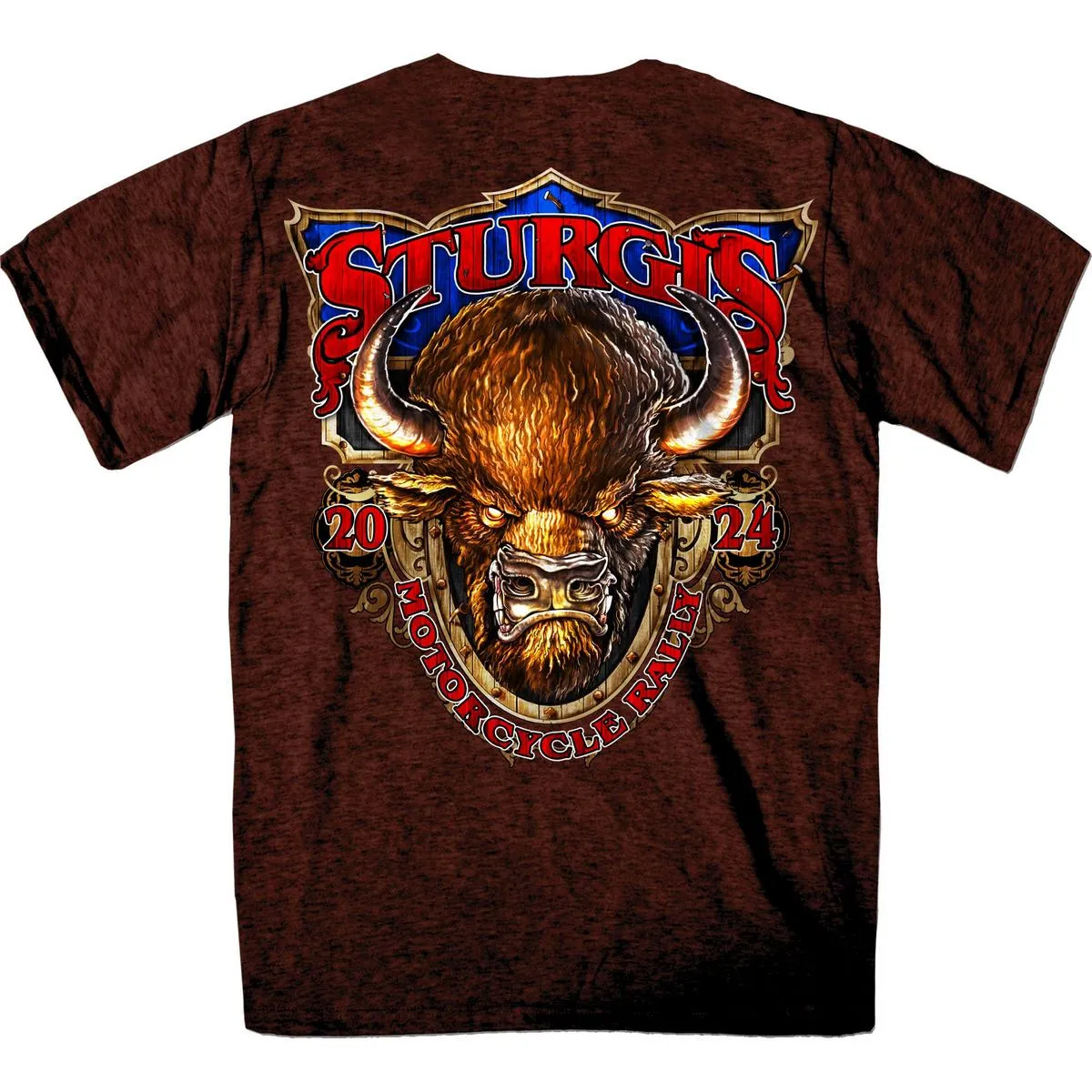 2024 Sturgis Men's Buffalo Russet Motorcycle Rally T-Shirt SPB1115