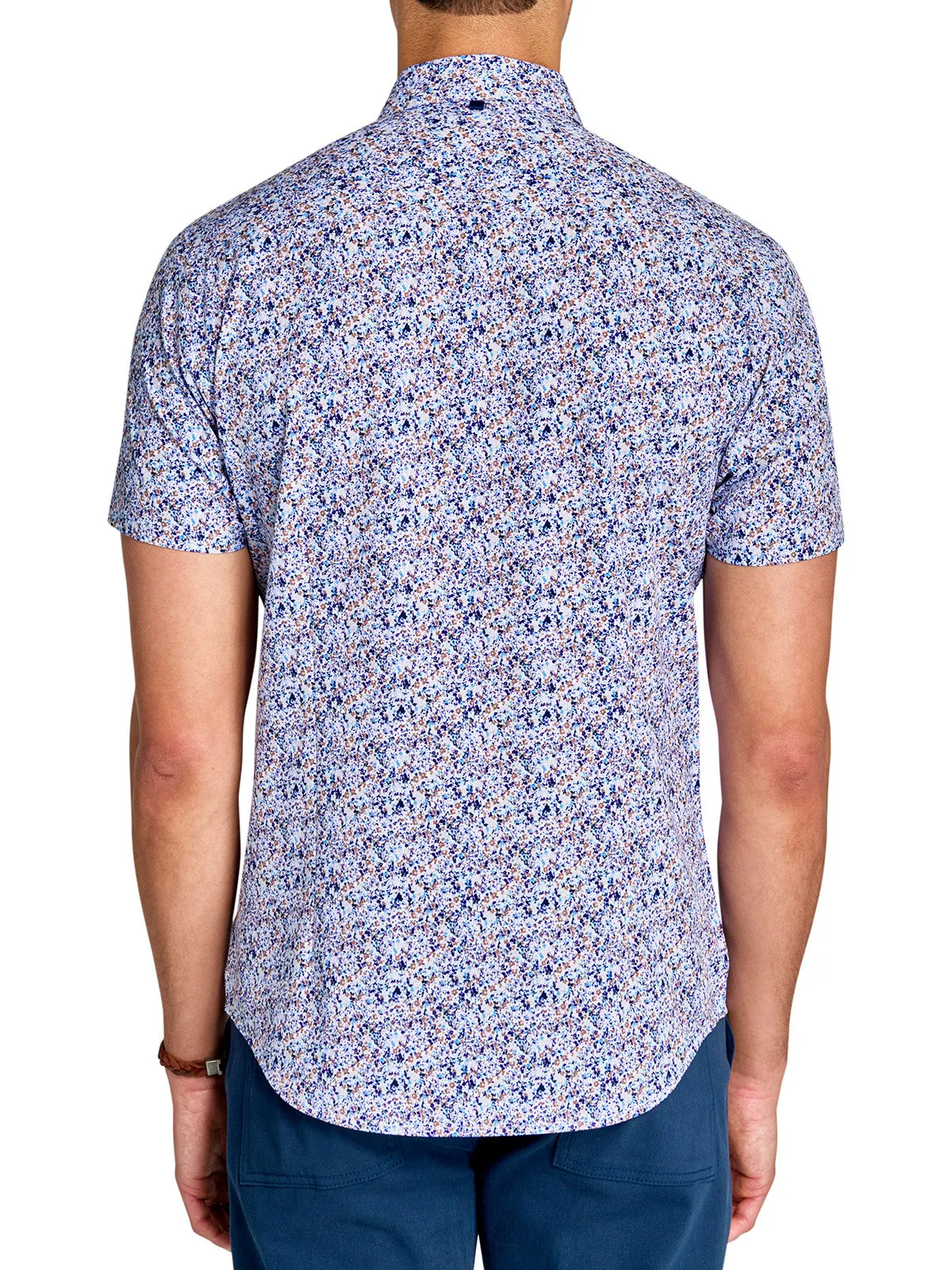 Abstract Mini Floral Short Sleeve Shirt