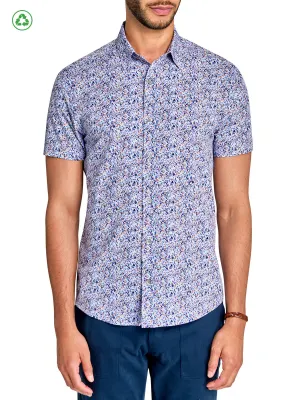 Abstract Mini Floral Short Sleeve Shirt