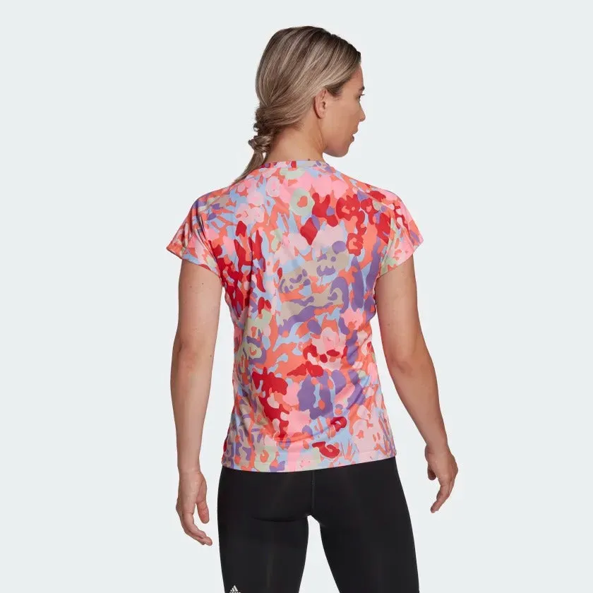 adidas AEROREADY Train Essentials Minimal Branding V-Necl Floral Women's Tee