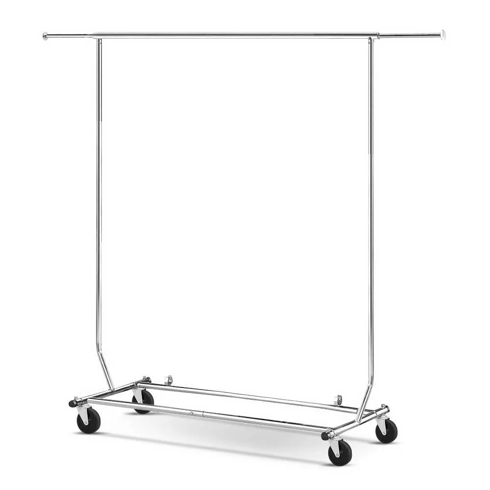 Adjustable Chrome Clothes Rack with Lockable Casters - Artiss