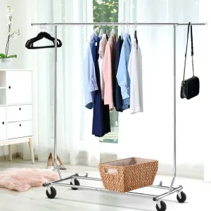 Adjustable Chrome Clothes Rack with Lockable Casters - Artiss