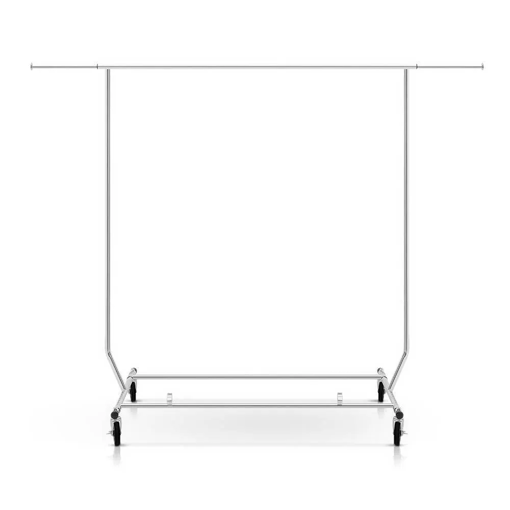 Adjustable Chrome Clothes Rack with Lockable Casters - Artiss