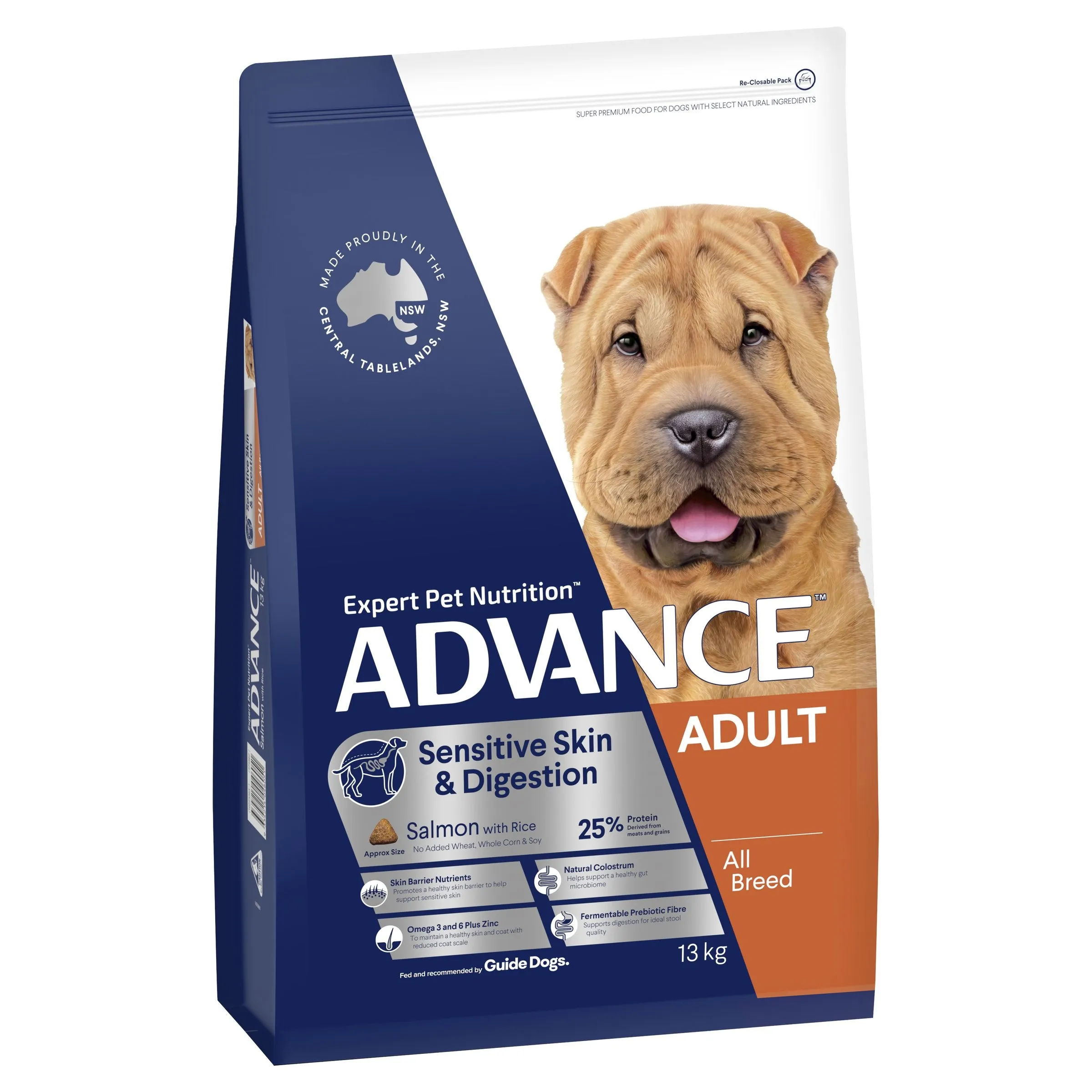 Advance Salmon and Rice Sensitive Skin and Digestion Adult Dog Dry Food 13kg