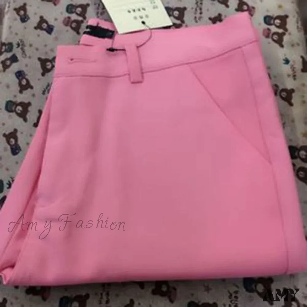 Amy Fashion - Slim Straight All Match Casual Capris Pants