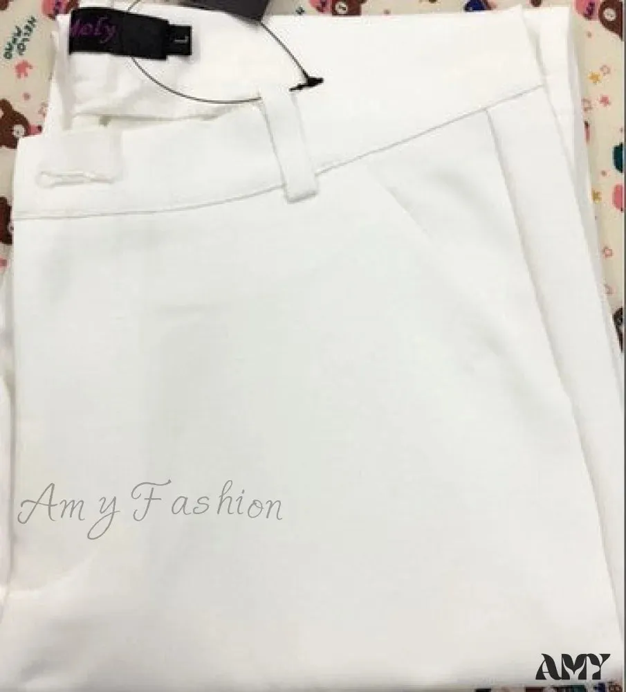 Amy Fashion - Slim Straight All Match Casual Capris Pants