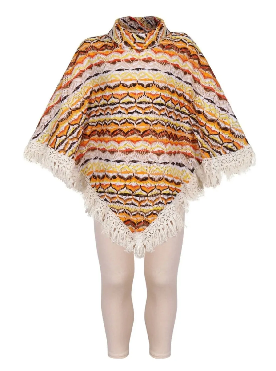 Autumn Boho Turtleneck Poncho