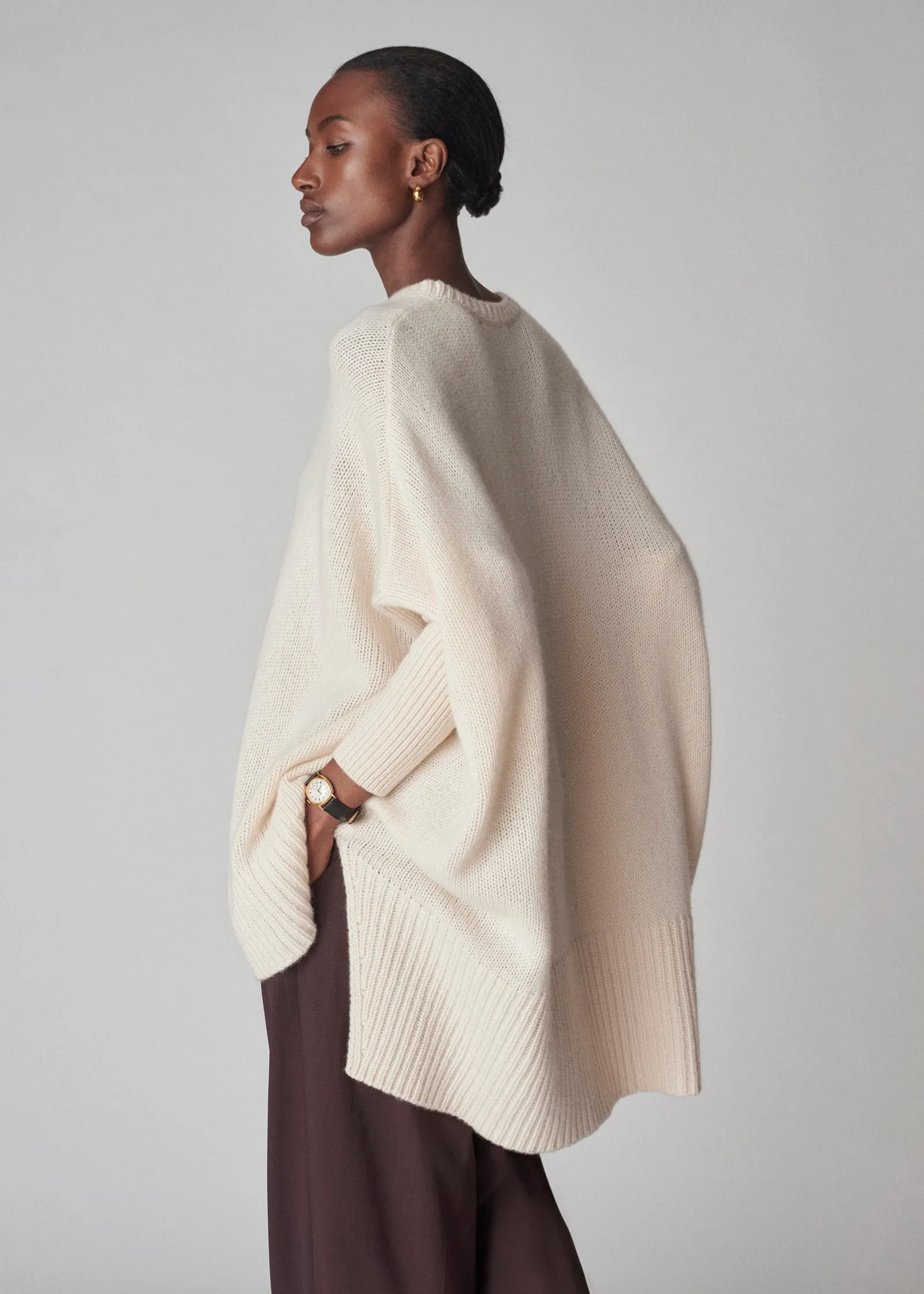 Batwing Sweater in Cashmere - Ivory