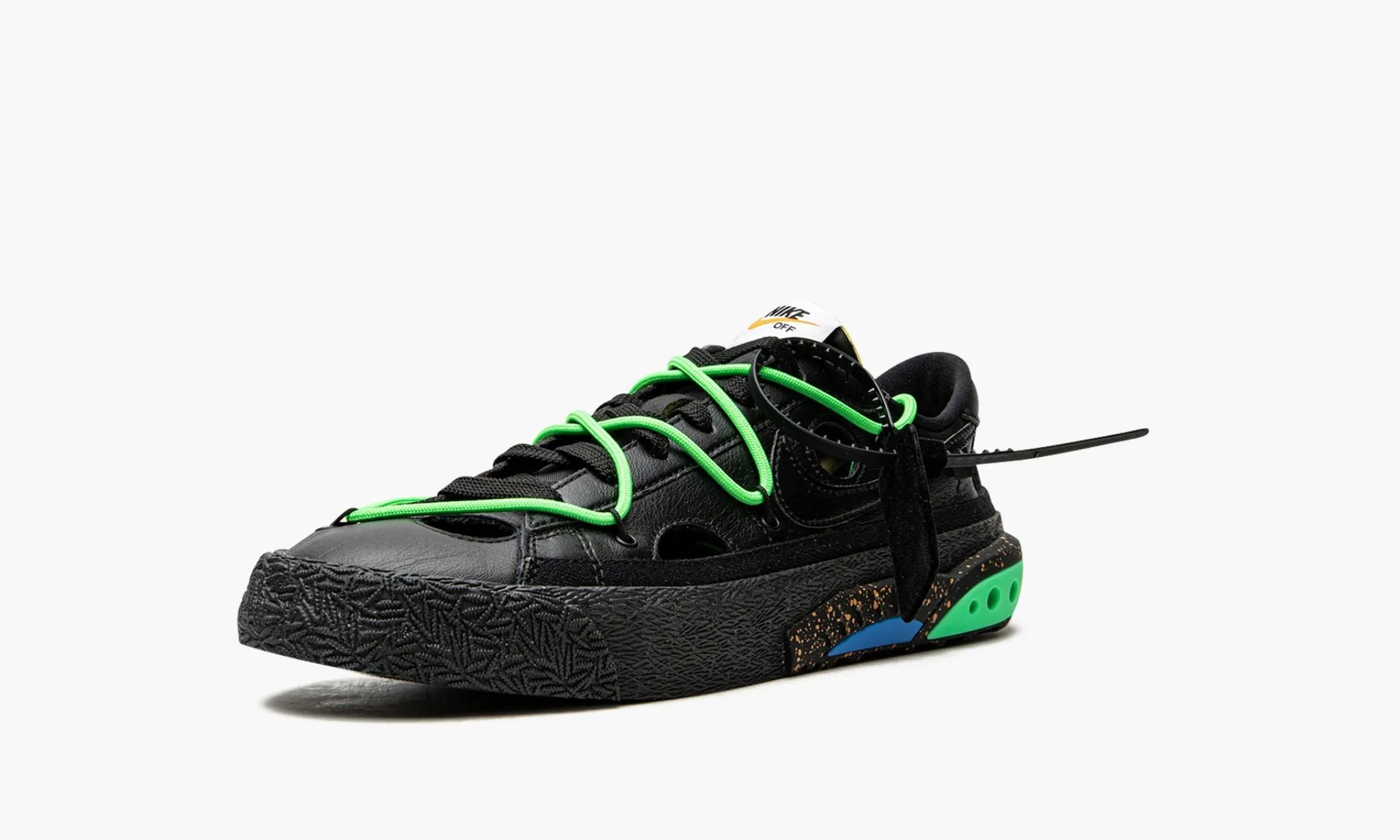 BLAZER LOW "Off-White - Black / Electro Green"