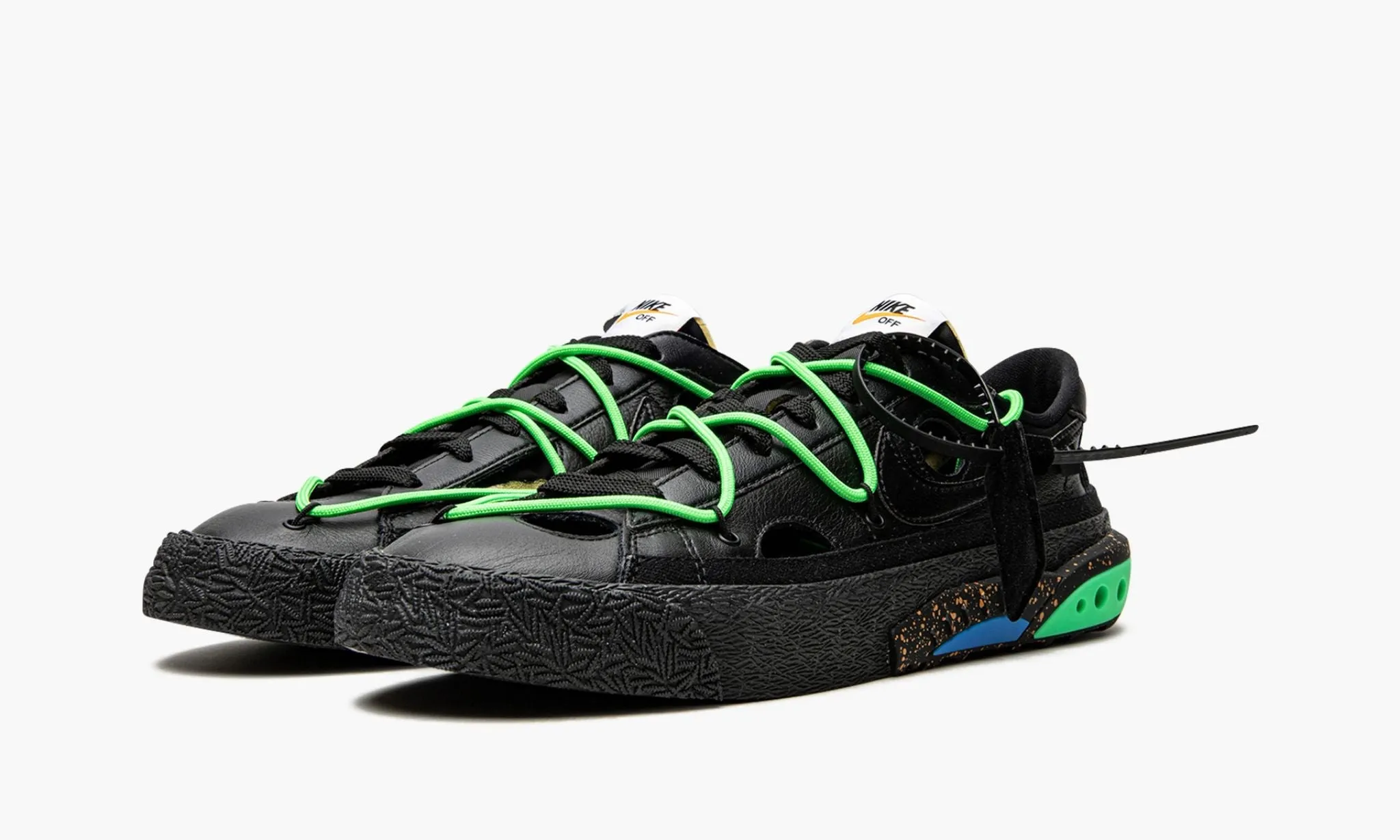 BLAZER LOW "Off-White - Black / Electro Green"