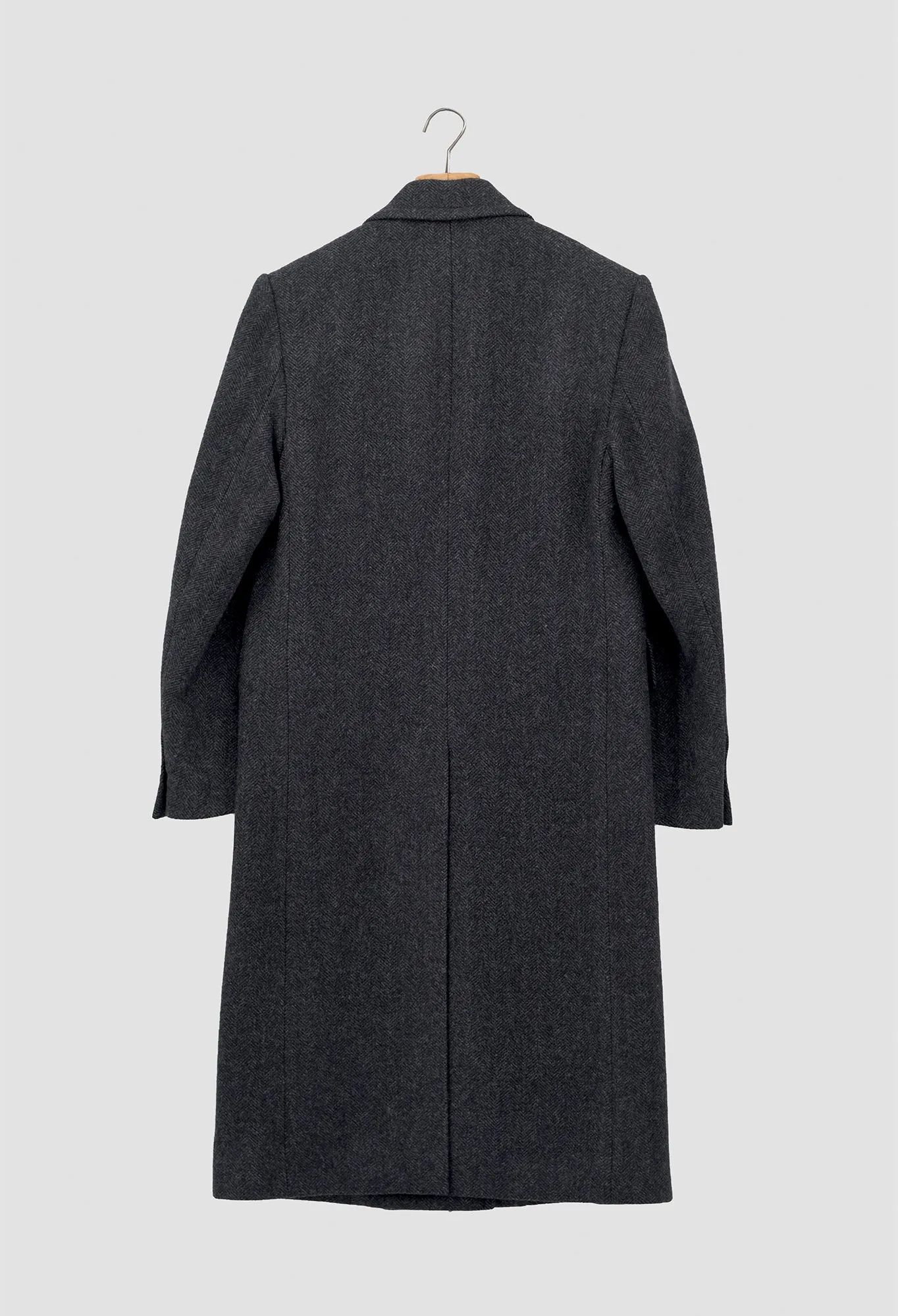 CAMERON - Double-Breasted Wool Coat in Dark Grey