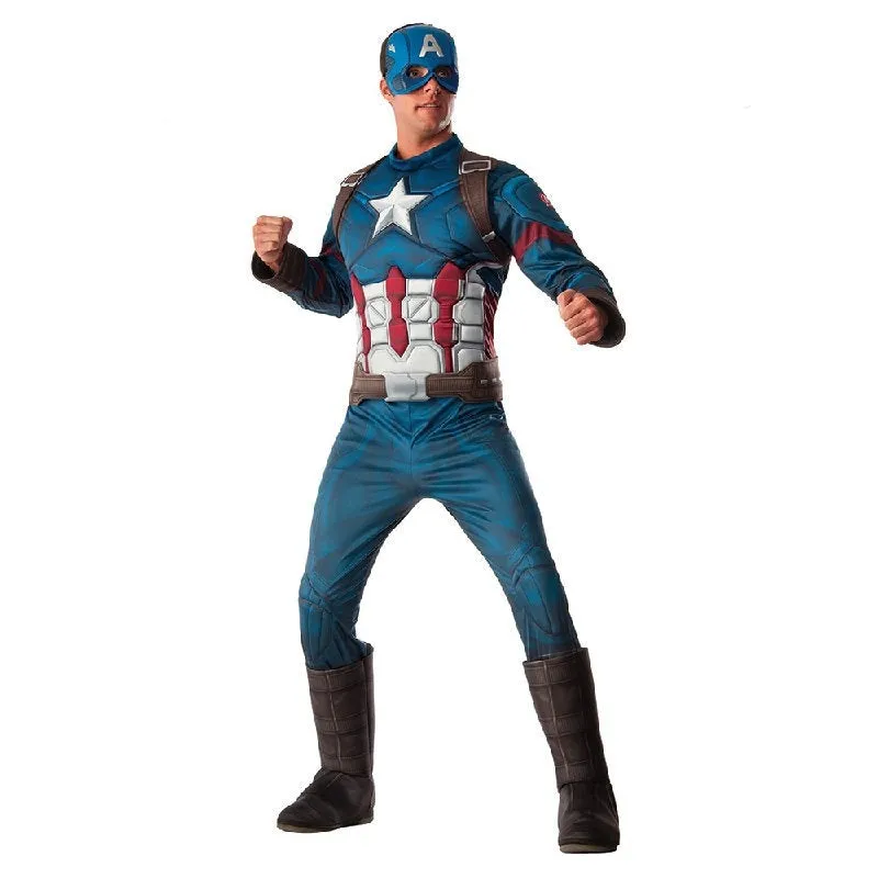 Captain America Deluxe Muscle Chest Costume-Adult