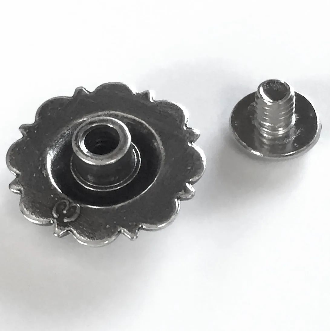 Cheyenne Silver/Black Screw Back Concho 3/4"  #CC-104