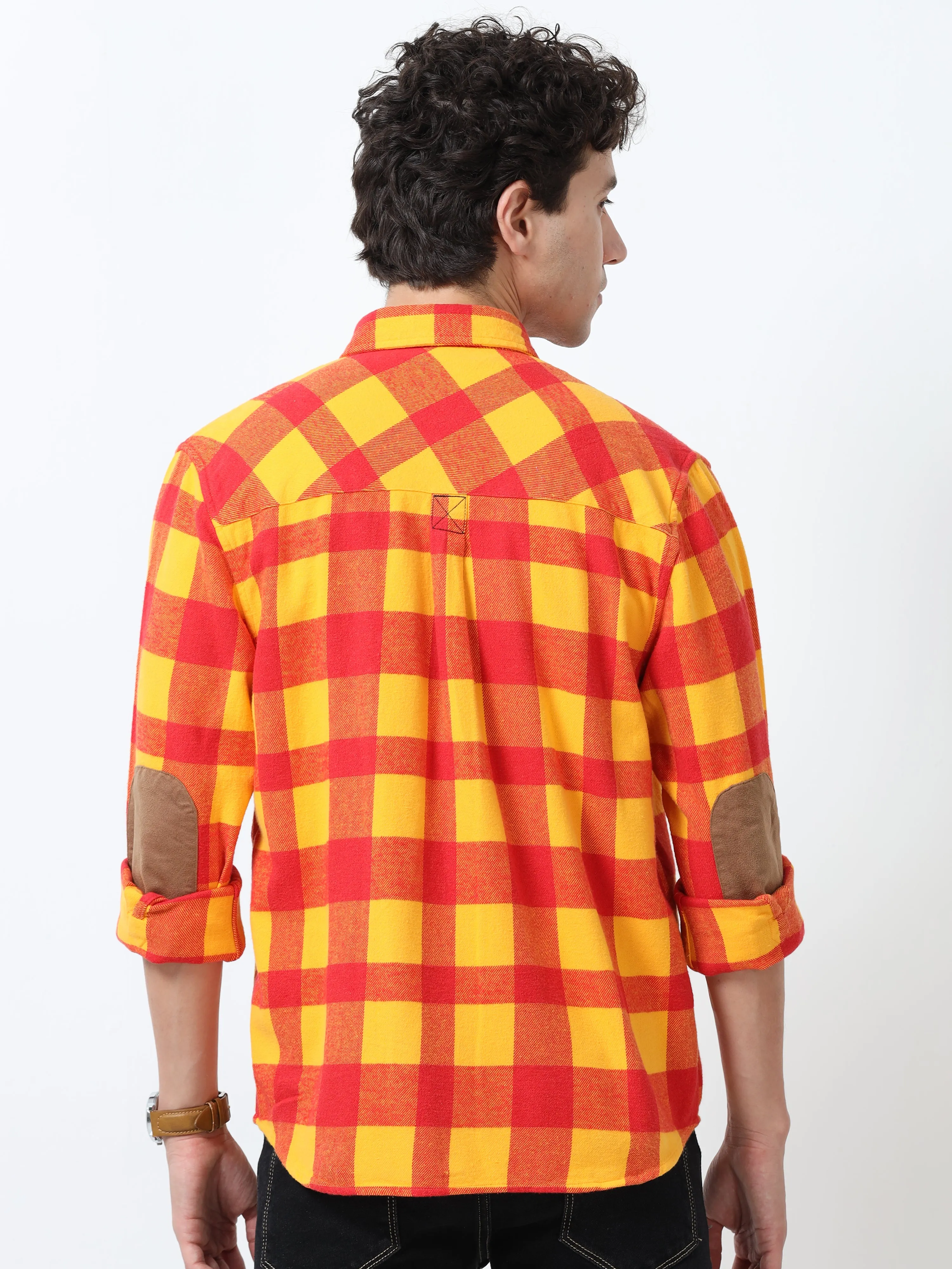 Clio - Brushed Checkered Shirt - Sunset Checkered