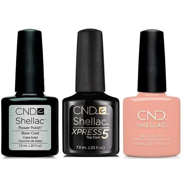 CND - Shellac Xpress5 Combo - Base, Top & Baby Smile (0.25 oz)