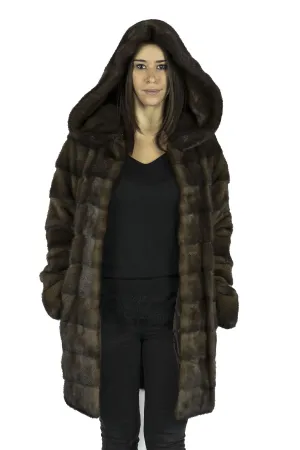 Coat of mink with Brown Hood