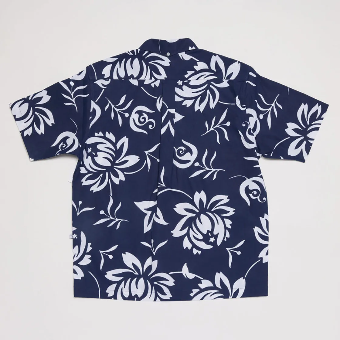 Convertible Collar Button-down Shirt (Flower Print)