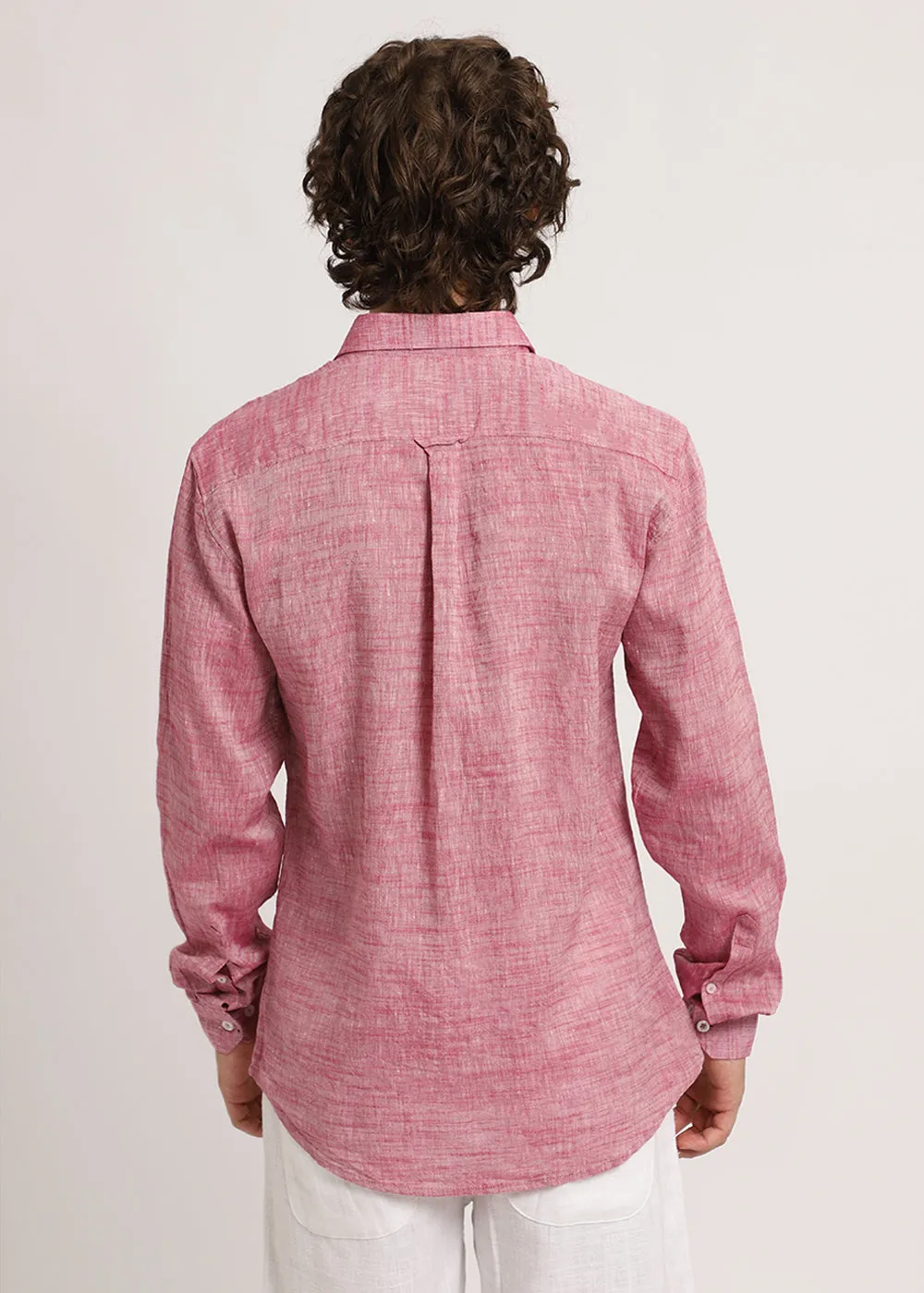 Coral Pink Linen Shirt