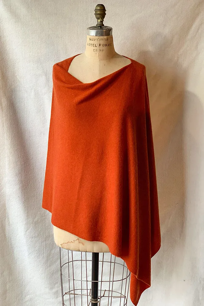 Dolma Cashmere Poncho Burnt Orange