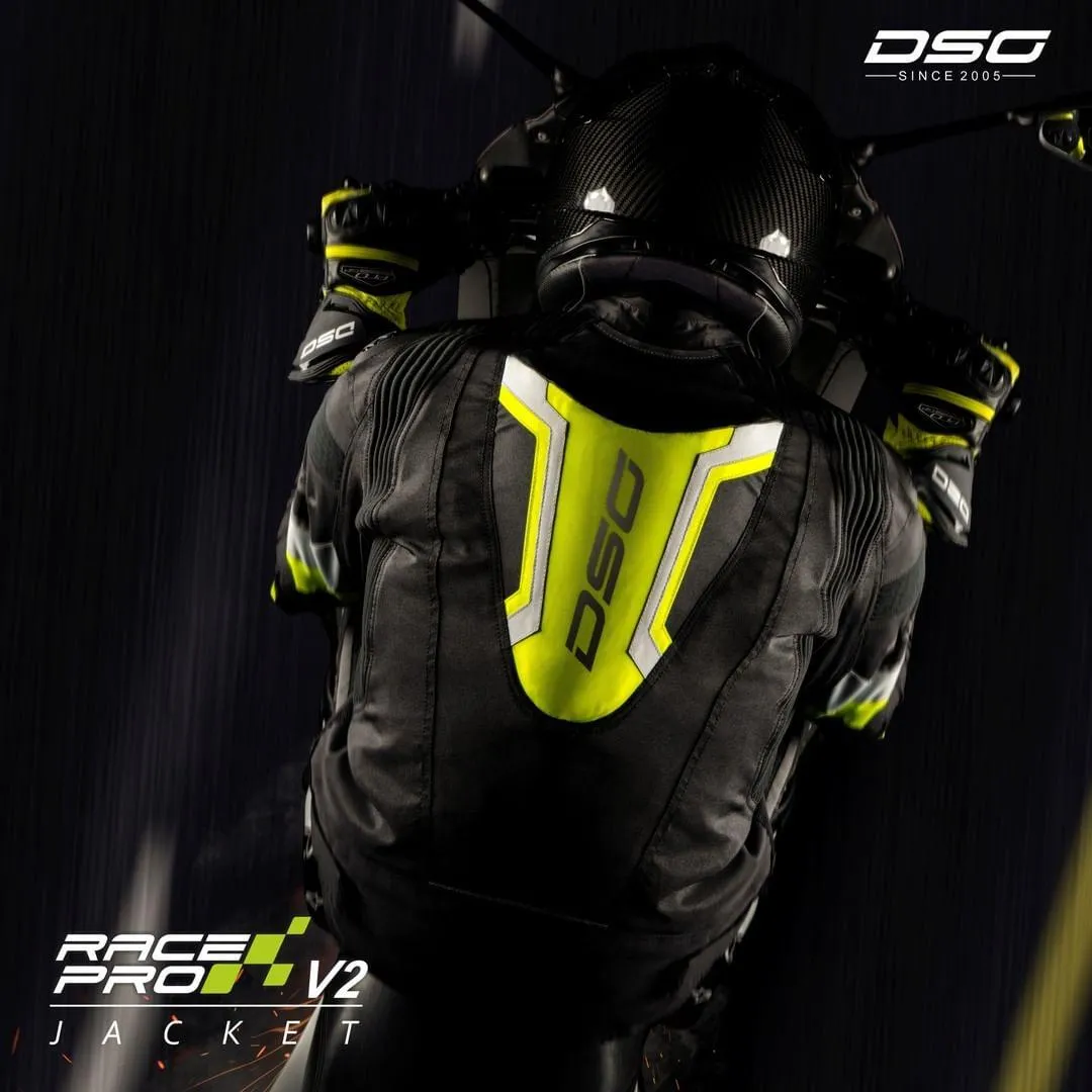 DSG RACE PRO V2 JACKET BLACK YELLOW FLUO