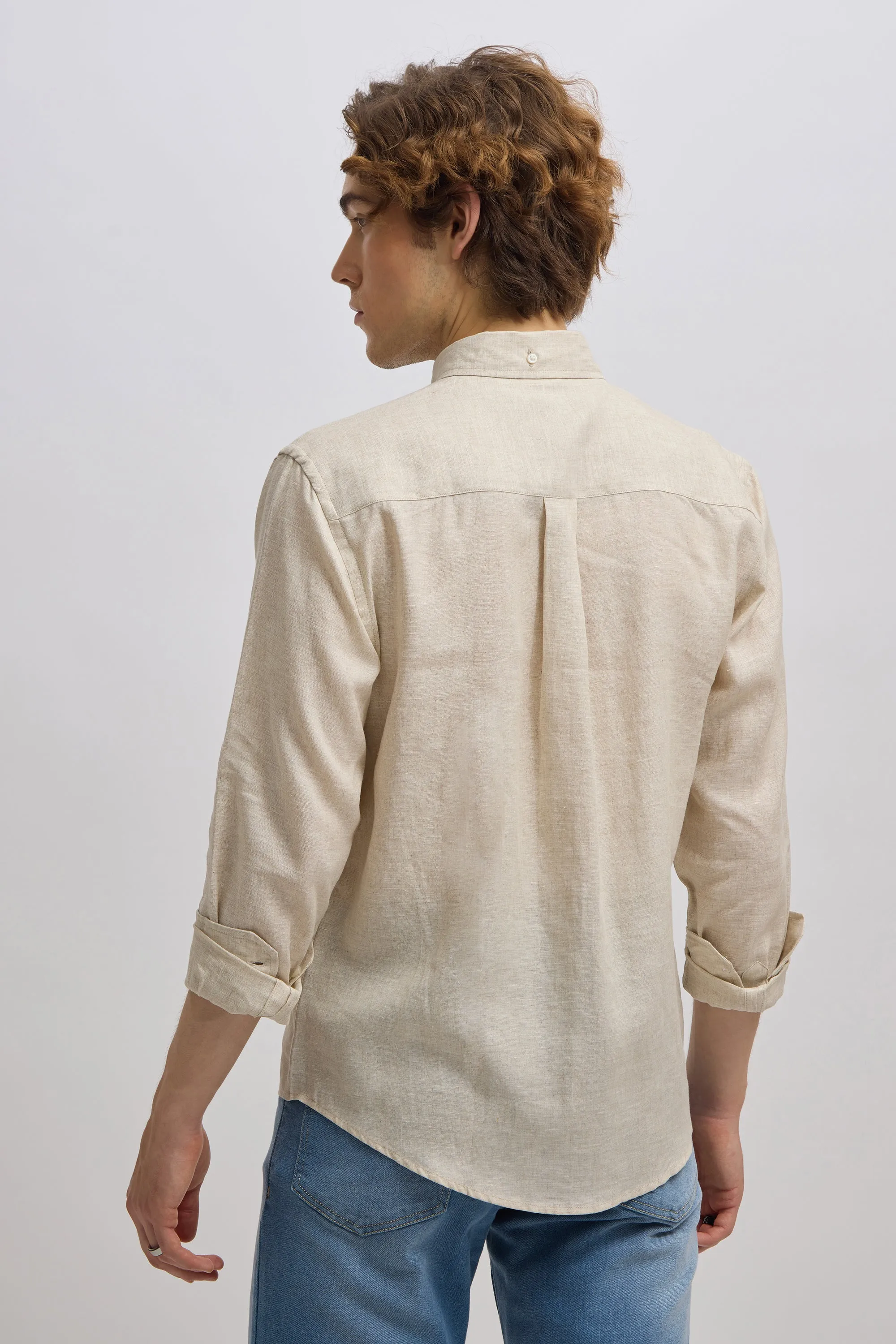 Epica - Premium 100% Linen Full Sleeve Shirt - Beige