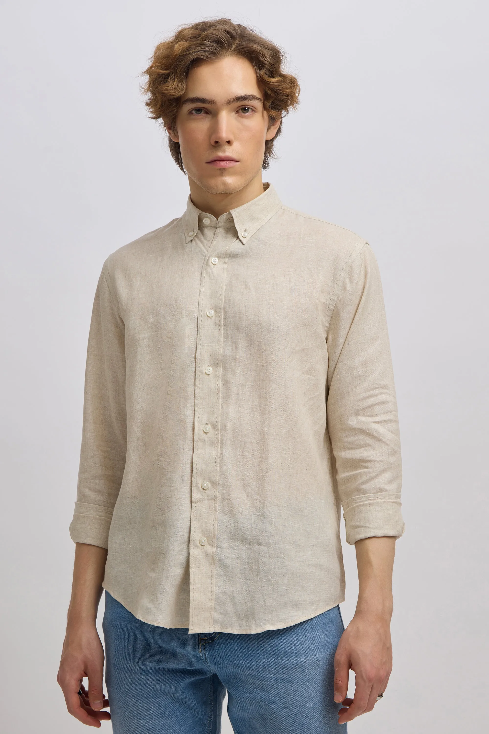 Epica - Premium 100% Linen Full Sleeve Shirt - Beige