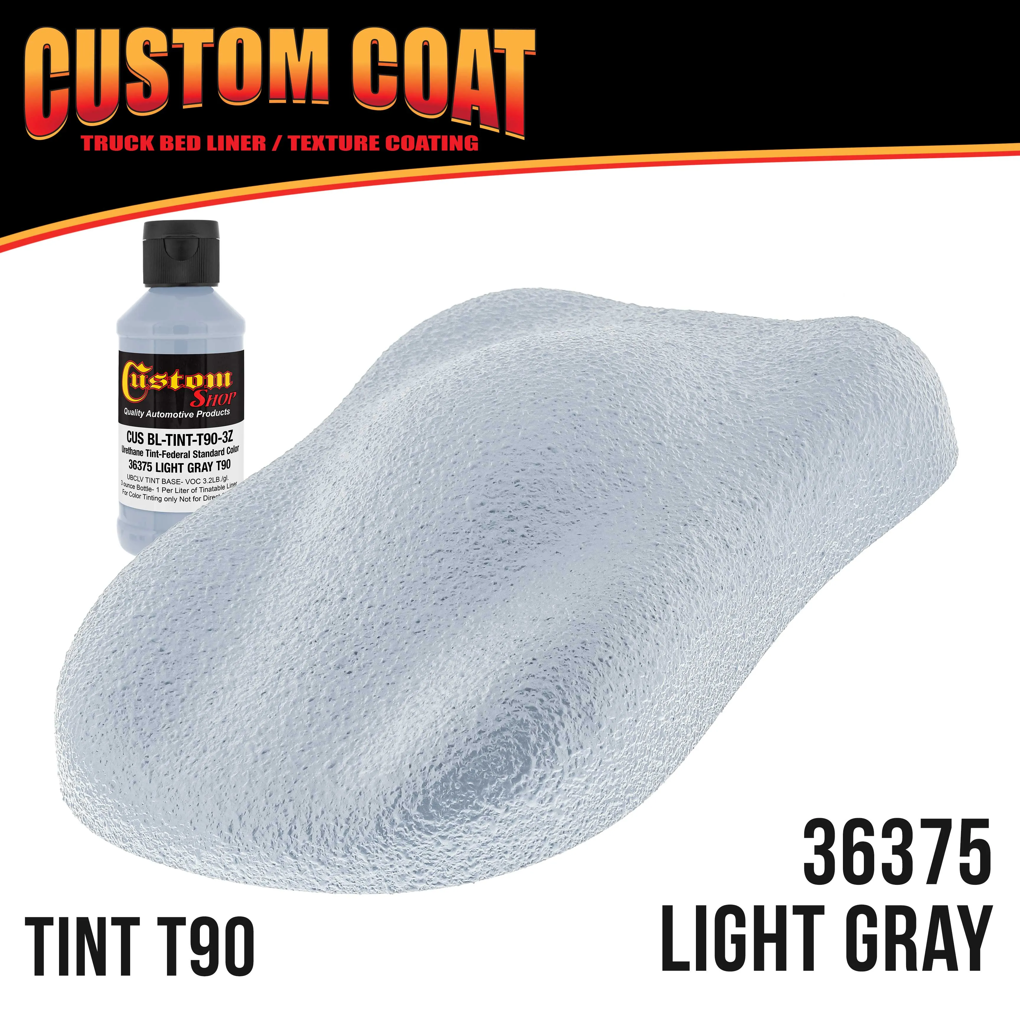 Federal Standard Color #36375 Light Gray T9 Urethane Roll-On, Brush-On or Spray-On Truck Bed Liner, 1.5 Gallon Kit with Roller Applicator Kit