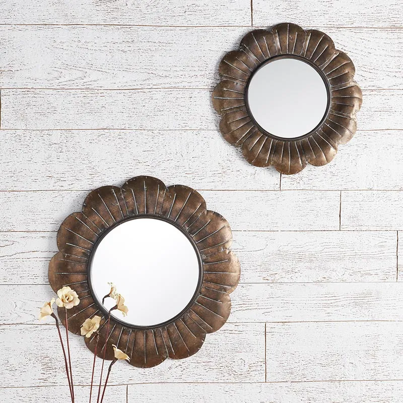 Floral Shaped Flower Metal Mirror