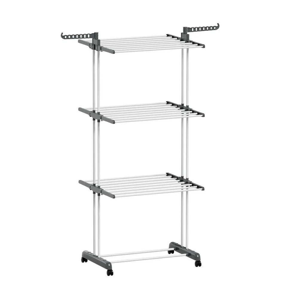 Foldable 3-Tier Clothes Drying Rack with Wheels - Artiss