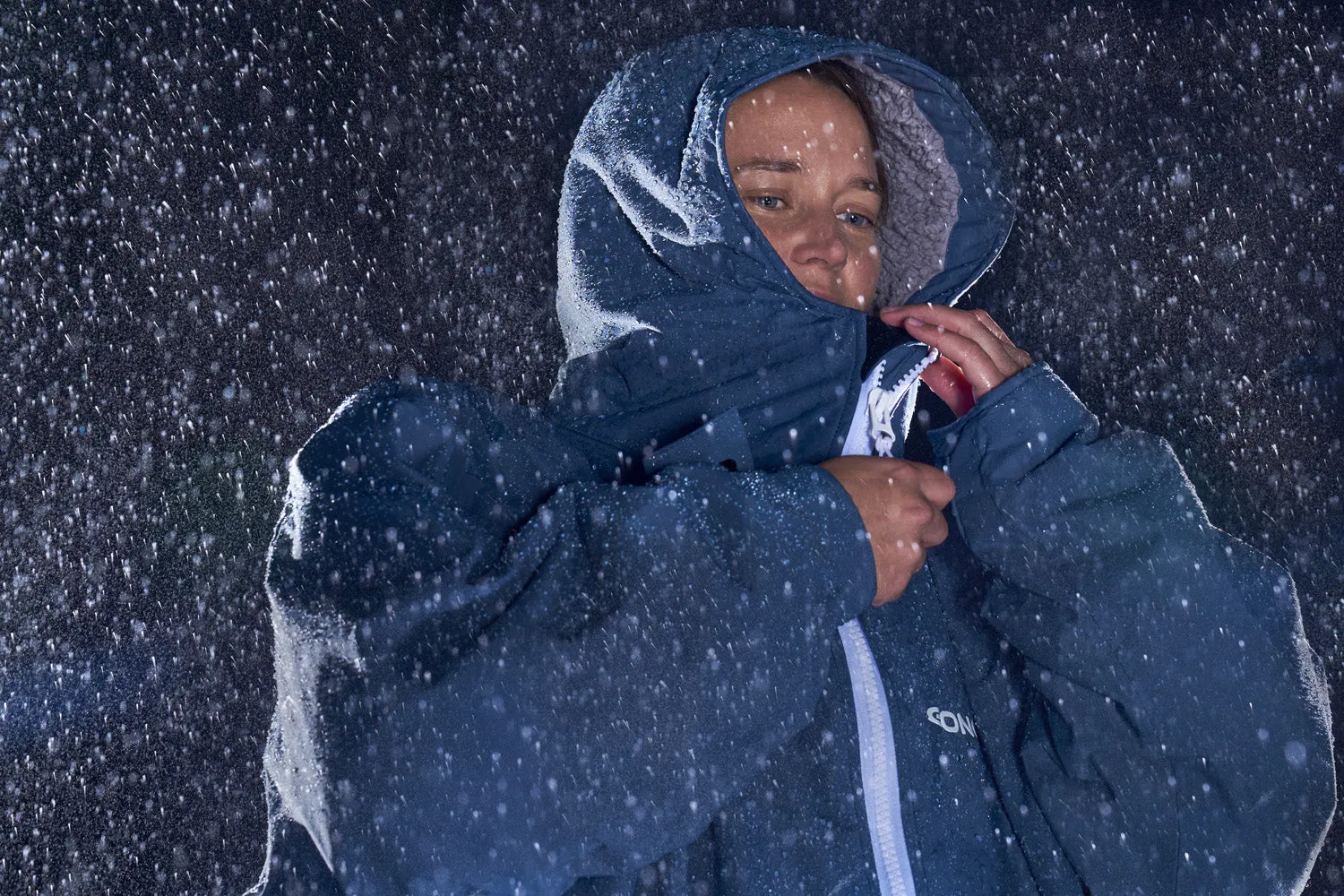 GONG | Poncho Imperméable Sable / Bleu