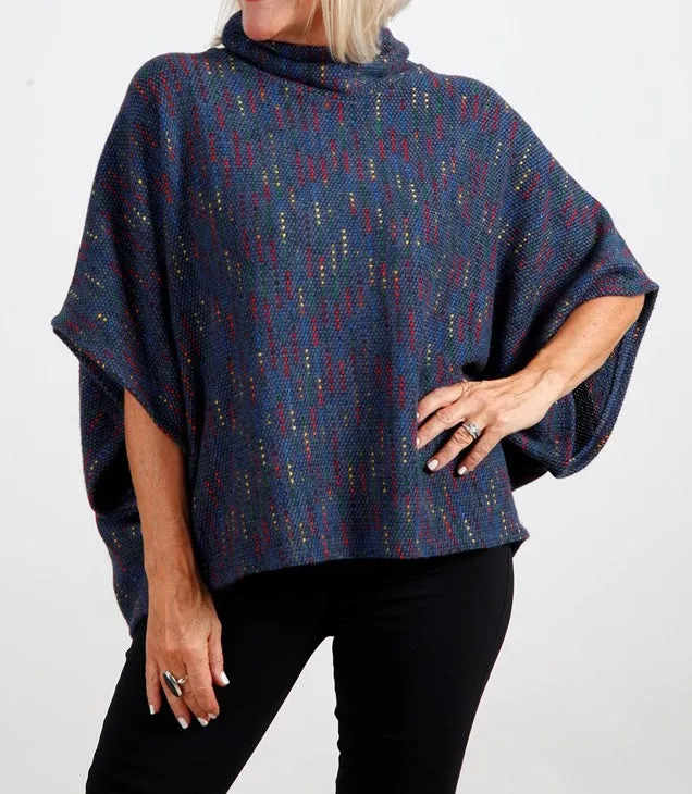 Goose Island 1572 Multi Fleck Cowl Neck Poncho (9 Colours)