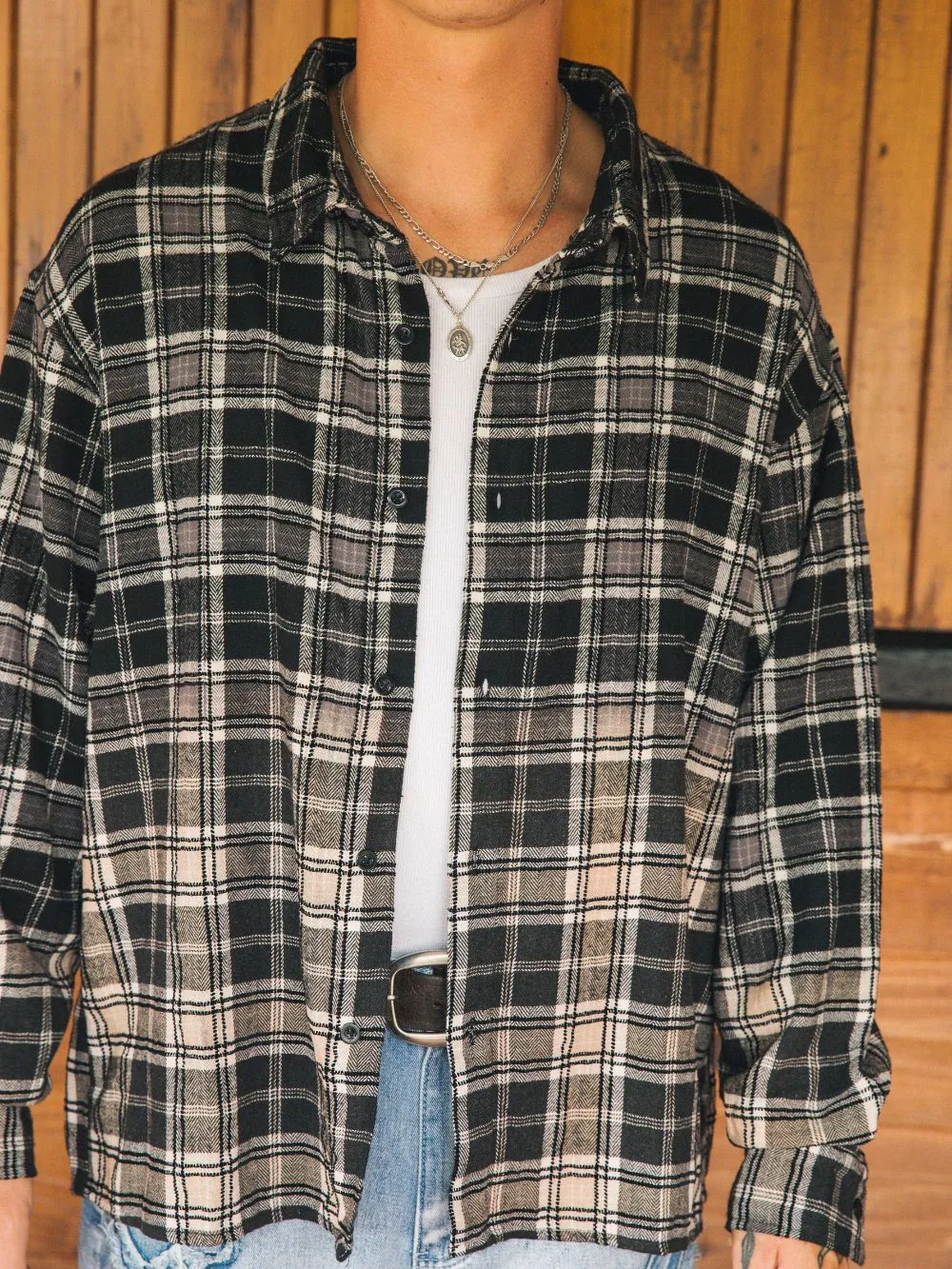 Gothic Flannel Shirt - Dip Dye