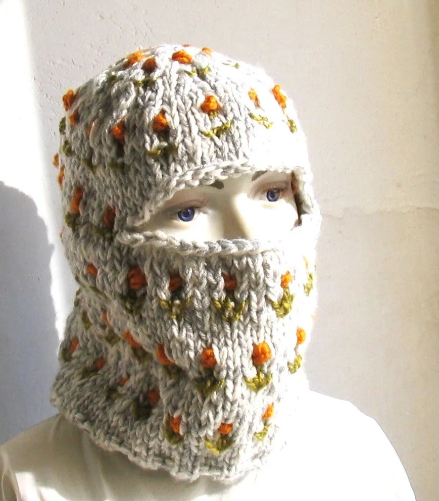 Hand Knit Beanies Very Cozy Soft & Chunky  Balaclava Knitting Hat Very Funky Outdoors Boho Style