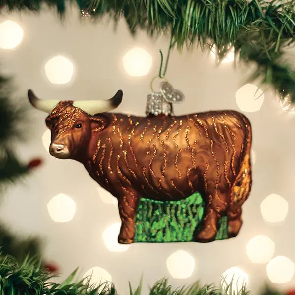 Highland Cow Christmas Ornament