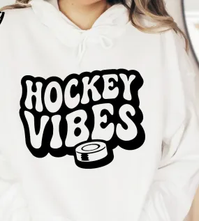 Hockey Vibes Hockey T Shirt, White T Shirt, Woman Tee Shirt, Hockey Mom shirt