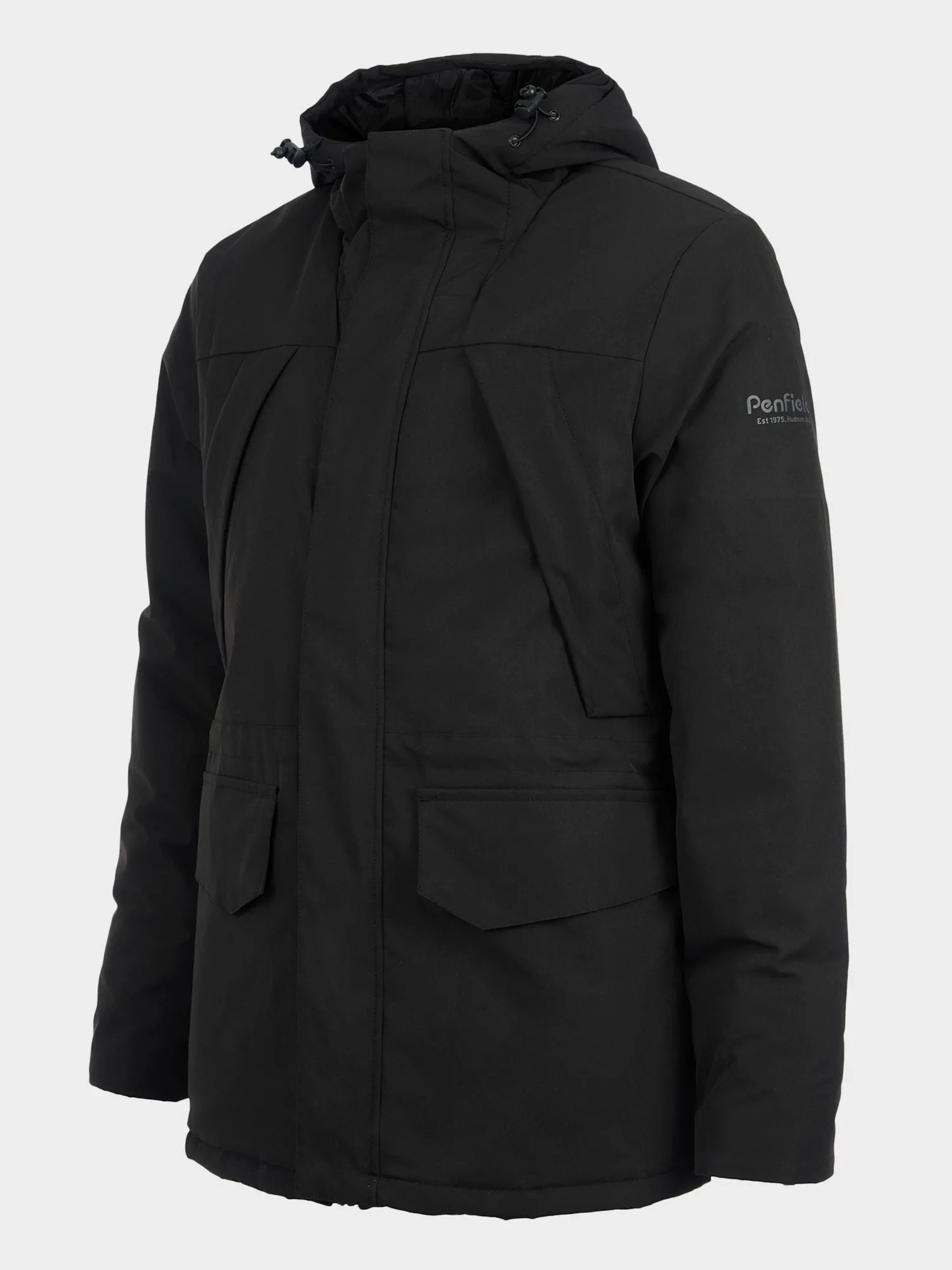 Hudson Script Technical Parka Jacket in Black