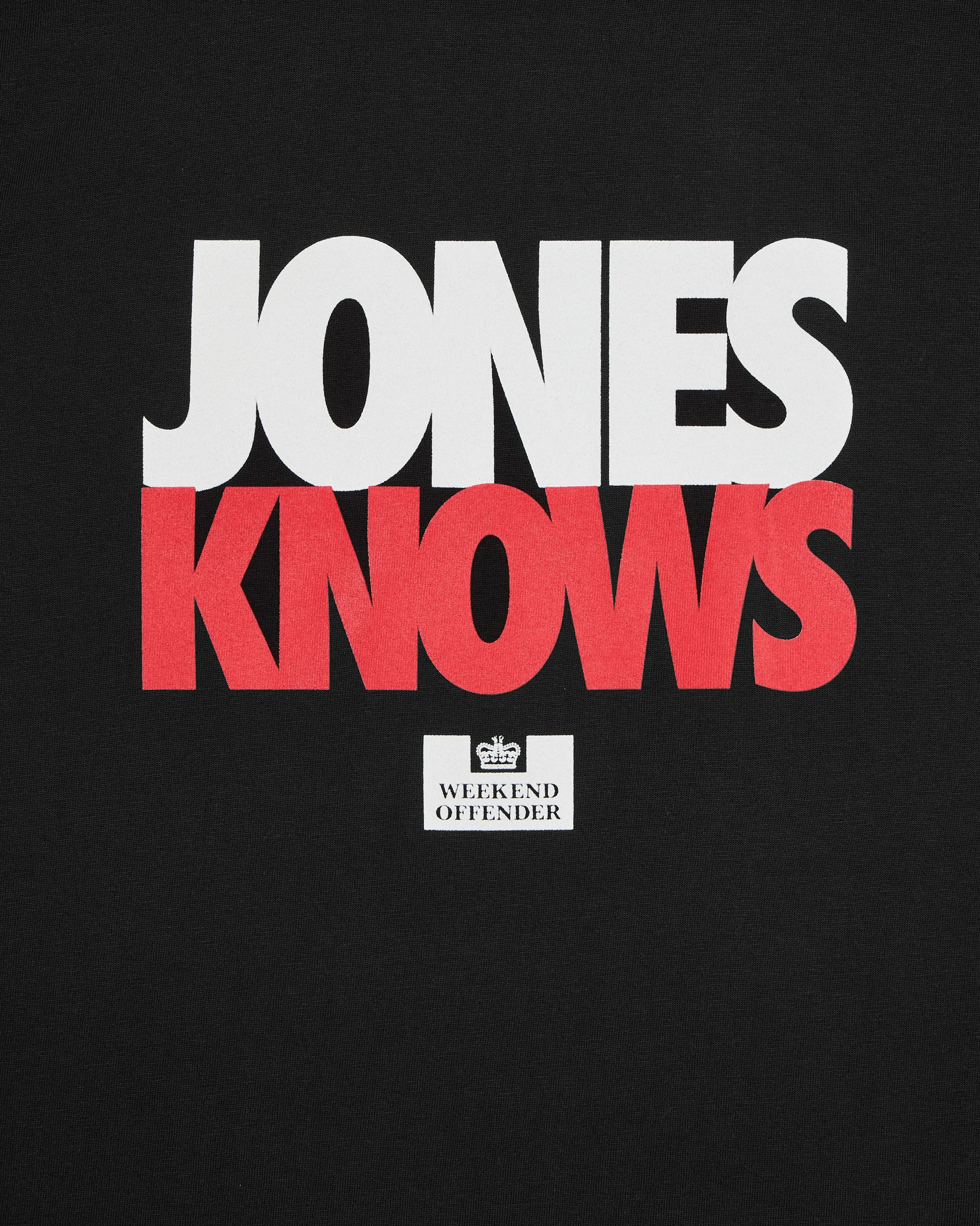 Jones Knows Graphic T-Shirt Black