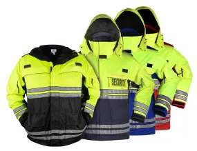 [JSID14-XL-CUSTOMIZED] First Class High Visibility Waterproof Parkas with Reflective Striping