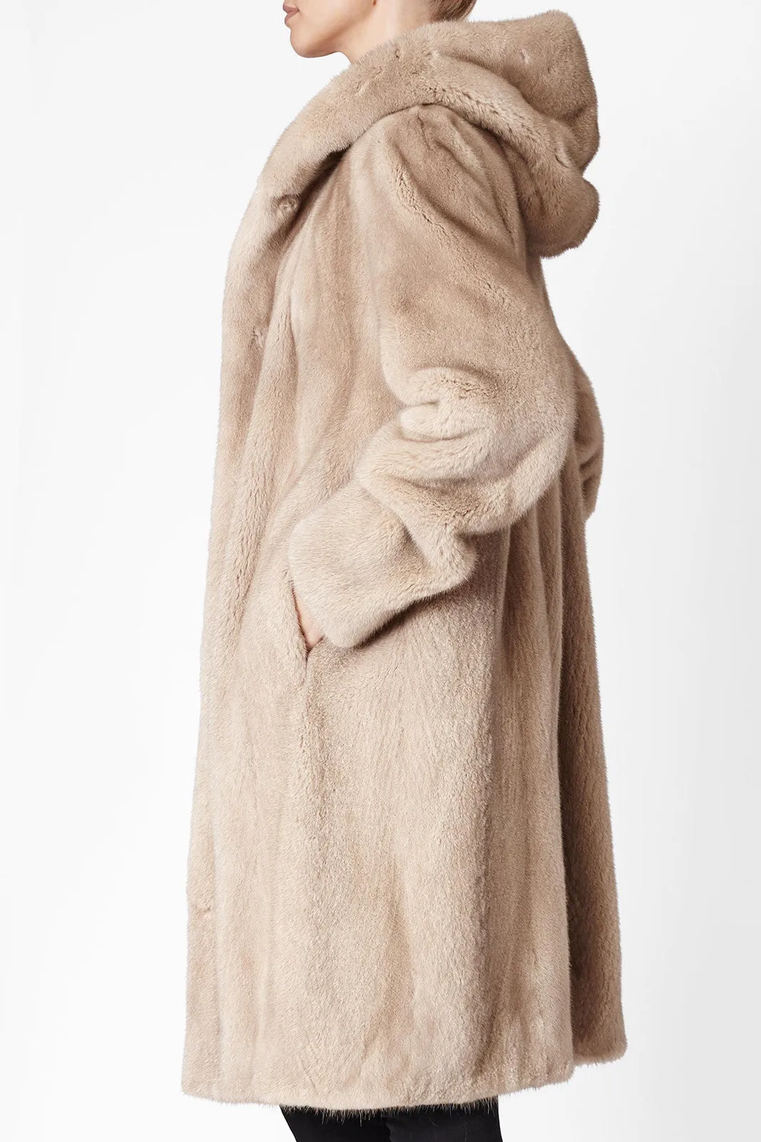 Katie Hoody Mink Fur Coat