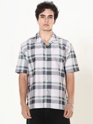 Kerenza - Checkered Lycra Shirt -Green