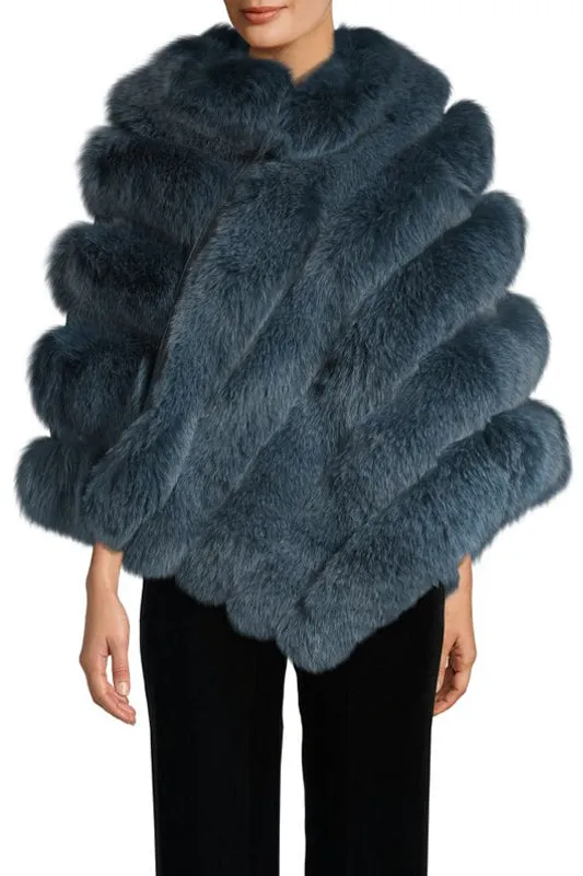 LILI - Fox Fur Poncho