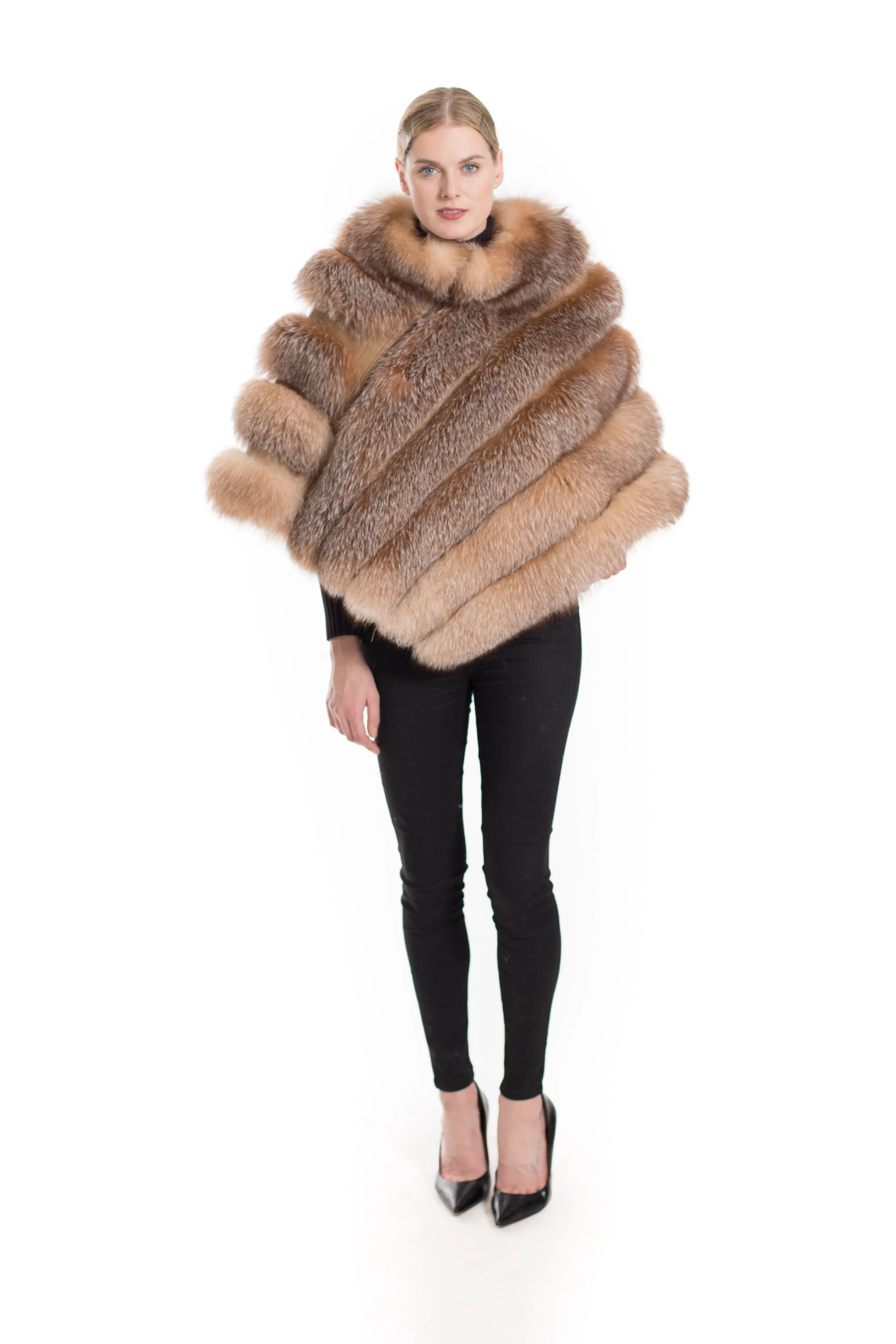 LILI - Fox Fur Poncho