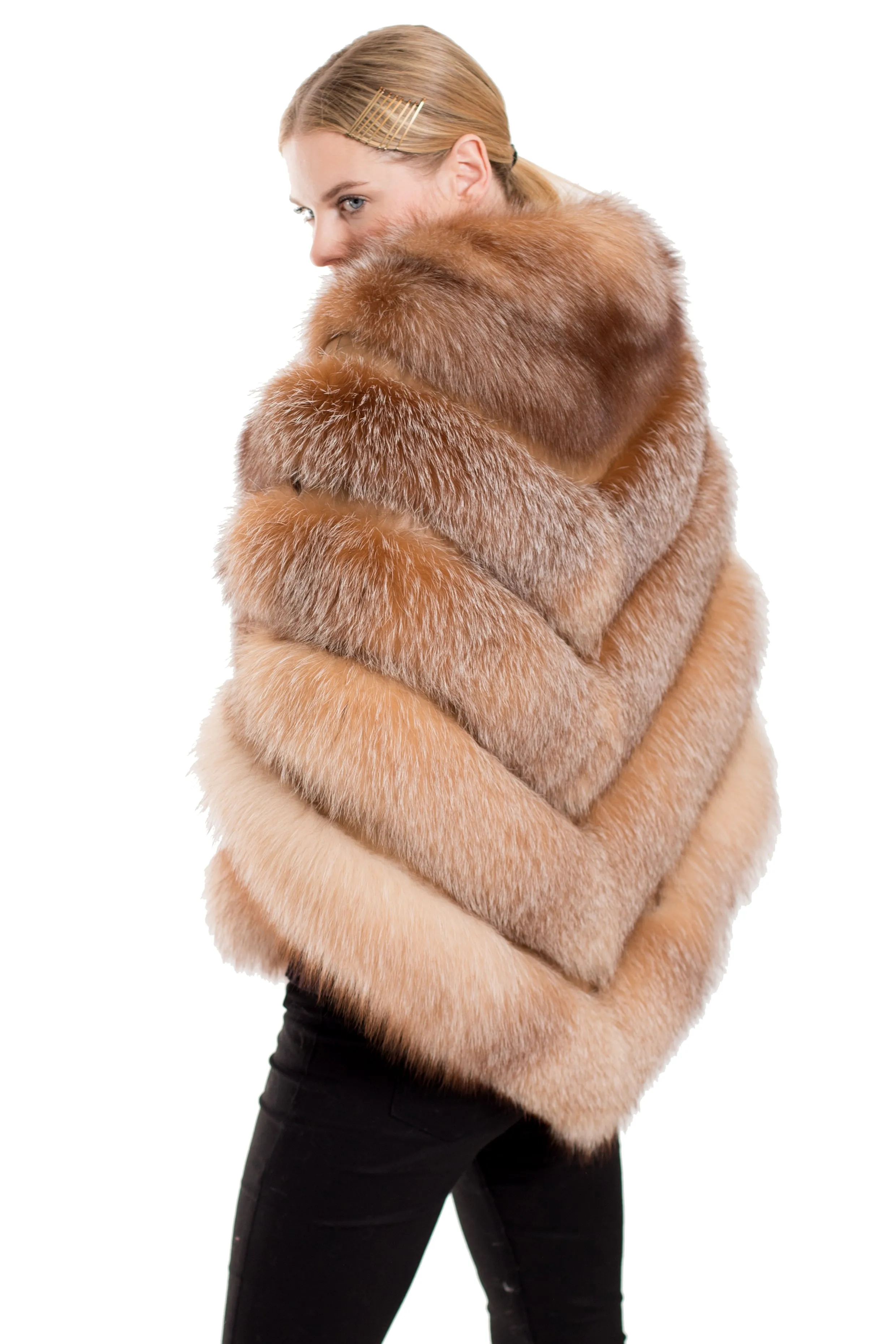 LILI - Fox Fur Poncho