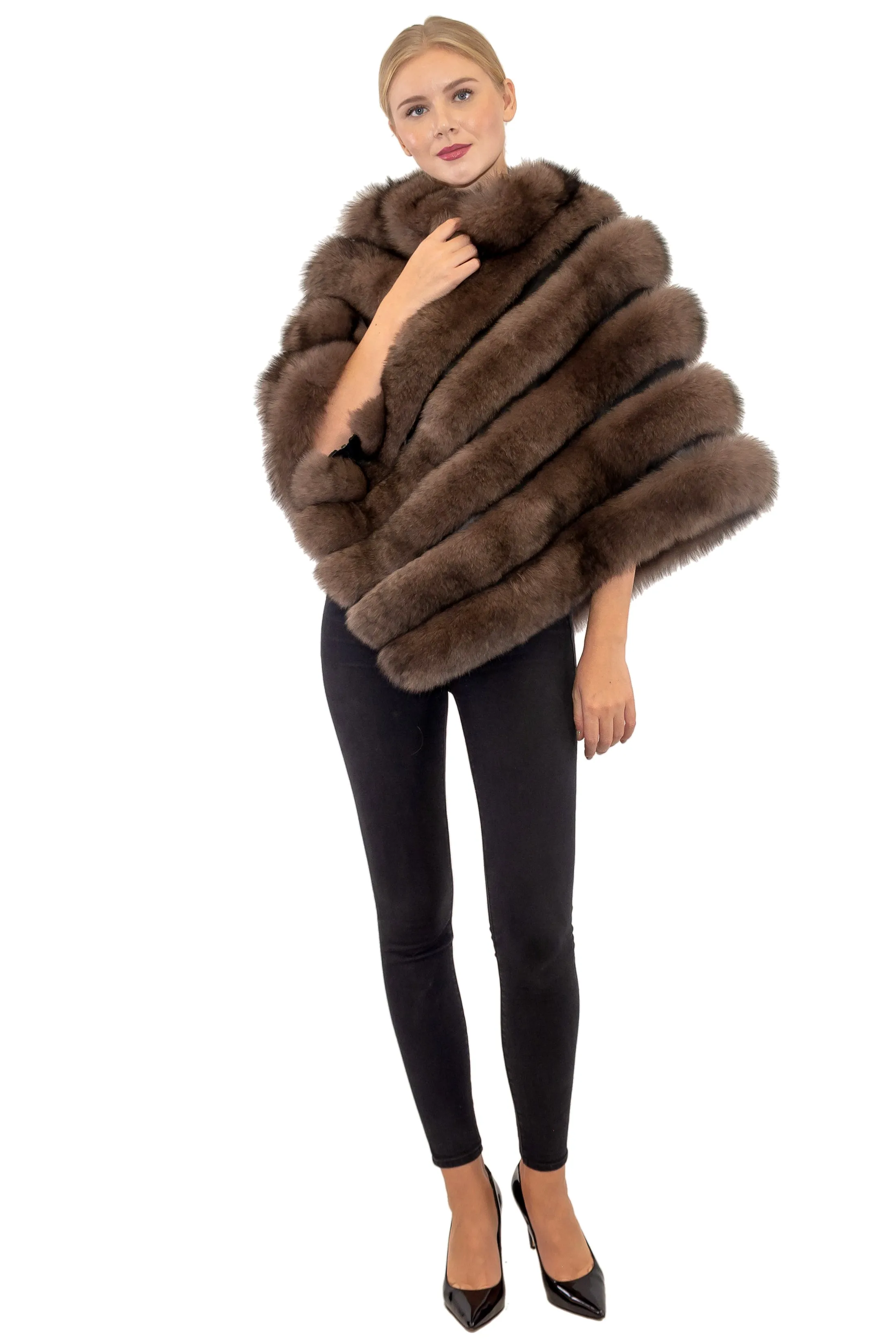 LILI - Fox Fur Poncho