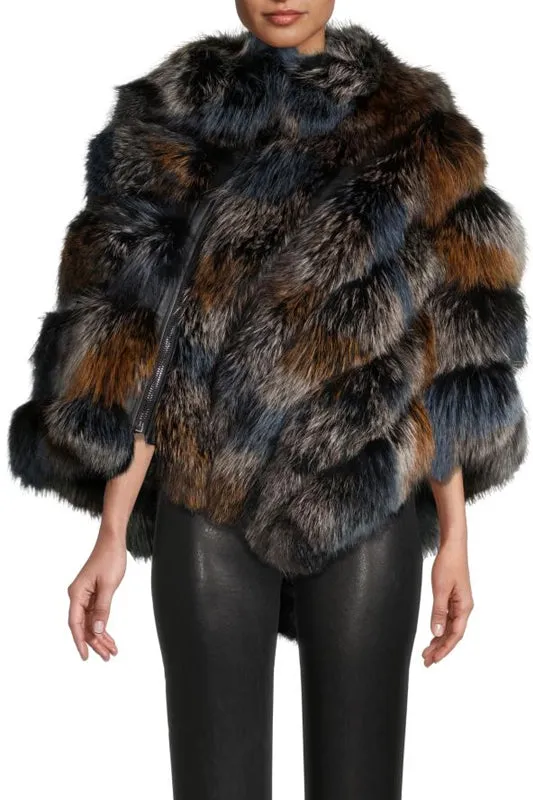 LILI - Fox Fur Poncho