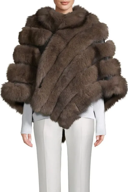 LILI - Fox Fur Poncho