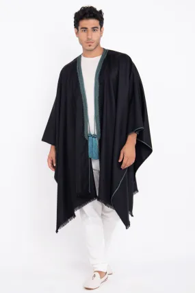 Loro Piana Cashmere Black & Teal Poncho