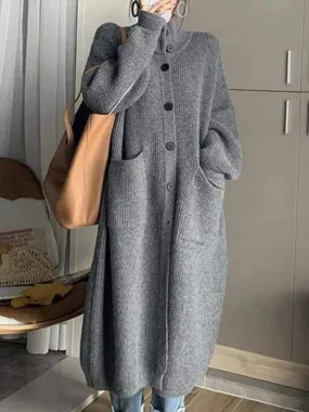 Luxe Oversized Knitted Coat with Pockets